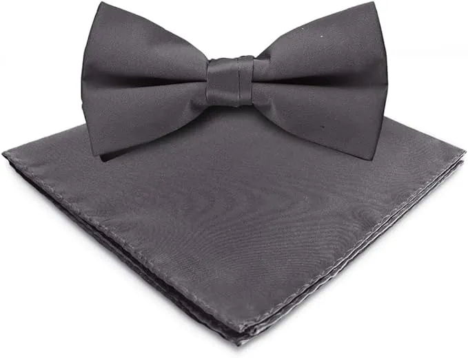 Vittorio Farina Men's Satin Bow Tie & Pocket Square in Gift Box