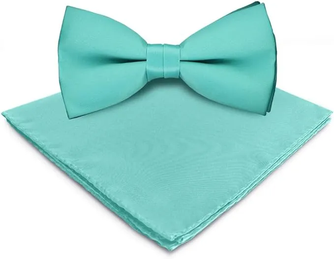 Vittorio Farina Men's Satin Bow Tie & Pocket Square in Gift Box