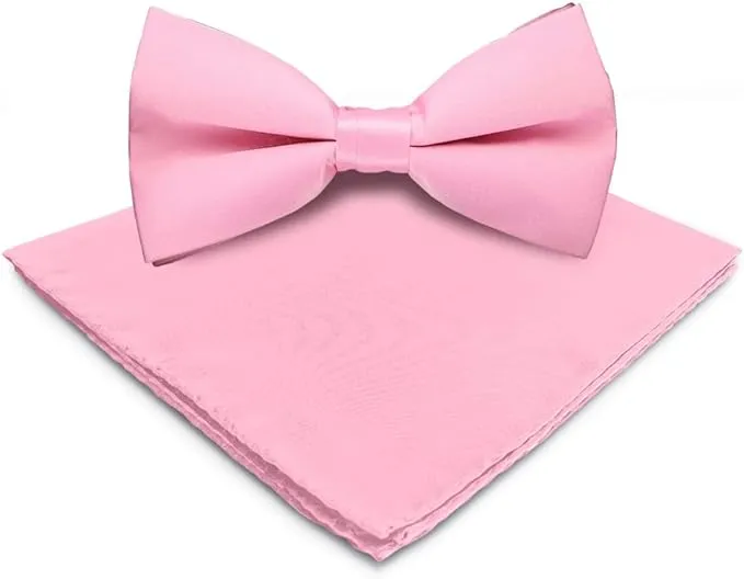 Vittorio Farina Men's Satin Bow Tie & Pocket Square in Gift Box