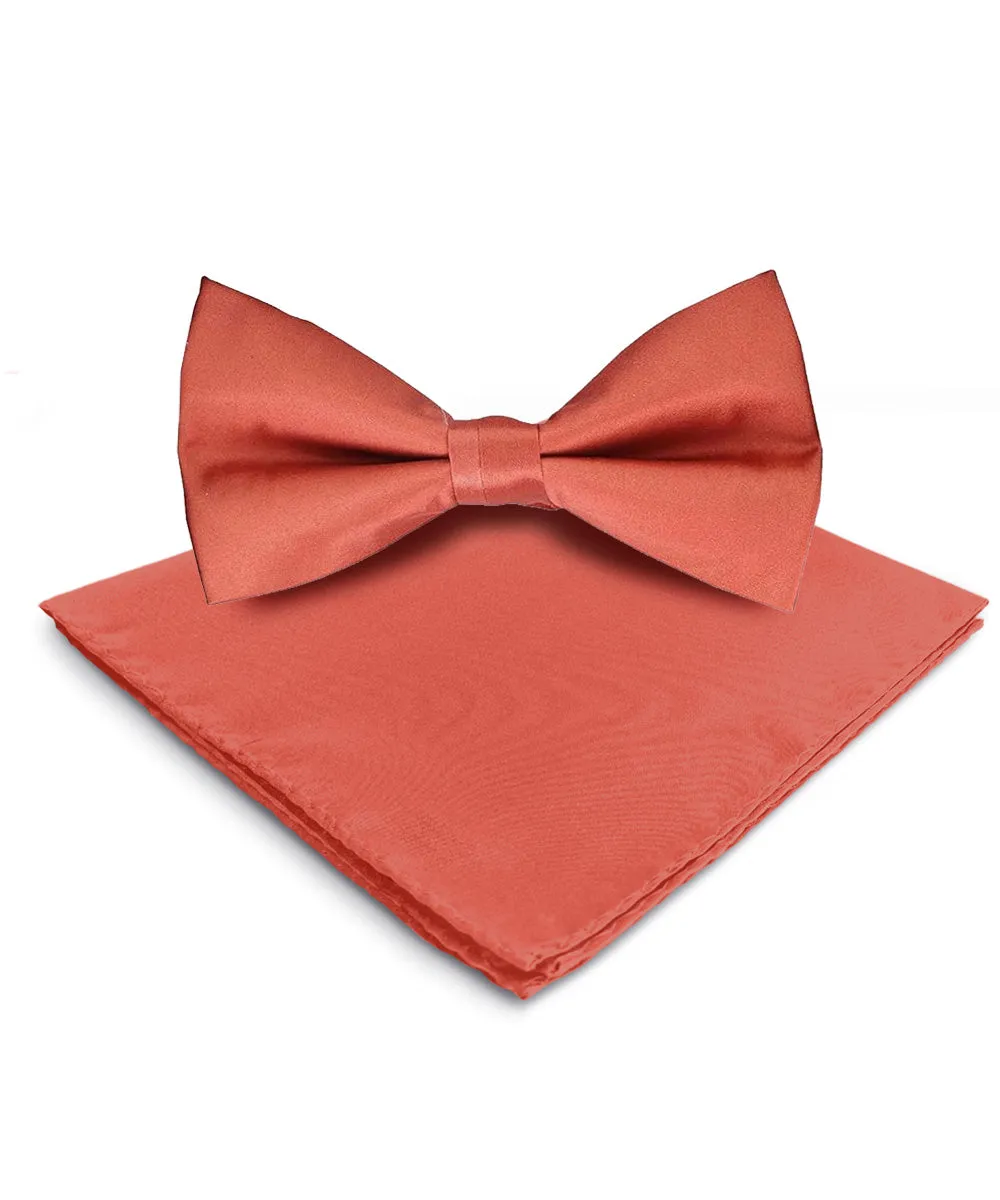 Vittorio Farina Men's Satin Bow Tie & Pocket Square in Gift Box