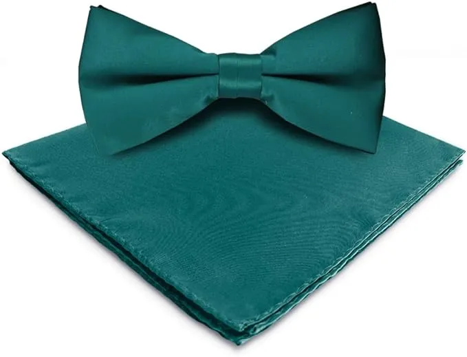 Vittorio Farina Men's Satin Bow Tie & Pocket Square in Gift Box