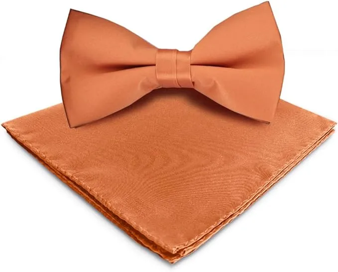 Vittorio Farina Men's Satin Bow Tie & Pocket Square in Gift Box