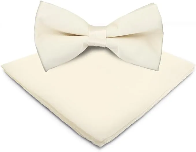 Vittorio Farina Men's Satin Bow Tie & Pocket Square in Gift Box