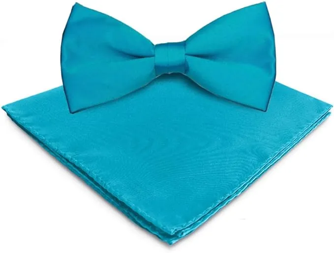 Vittorio Farina Men's Satin Bow Tie & Pocket Square in Gift Box