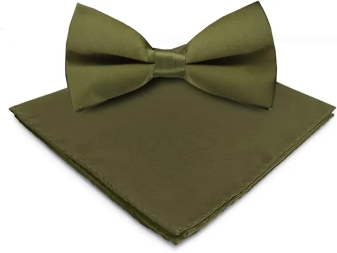 Vittorio Farina Men's Satin Bow Tie & Pocket Square in Gift Box