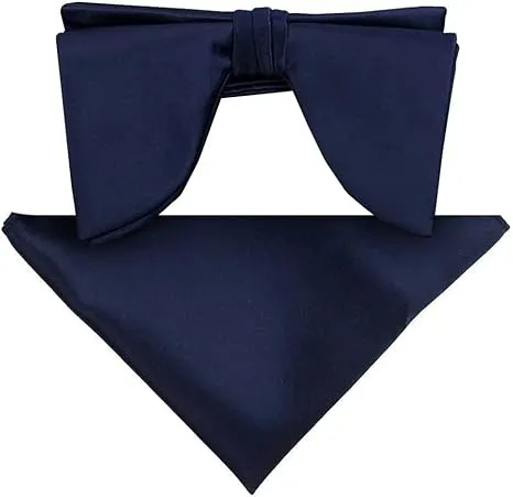 Vittorio Farina Men's Satin Teardrop Bow Tie & Pocket Square in Gift Box