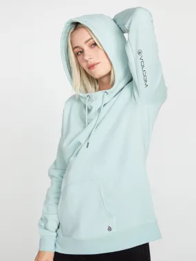 Walk It Out High Neck Hoodie - Stone Blue