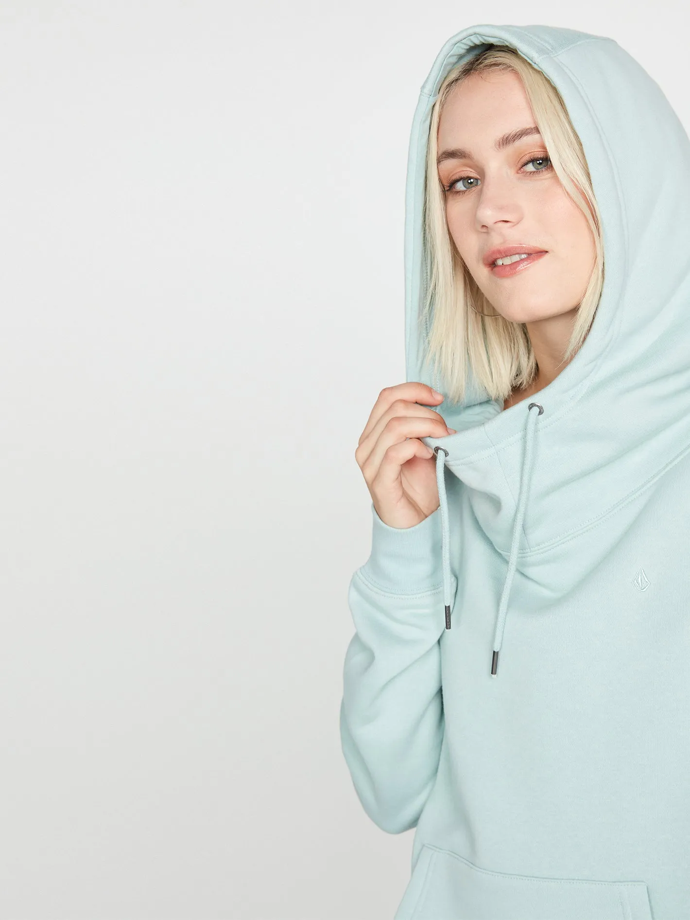 Walk It Out High Neck Hoodie - Stone Blue