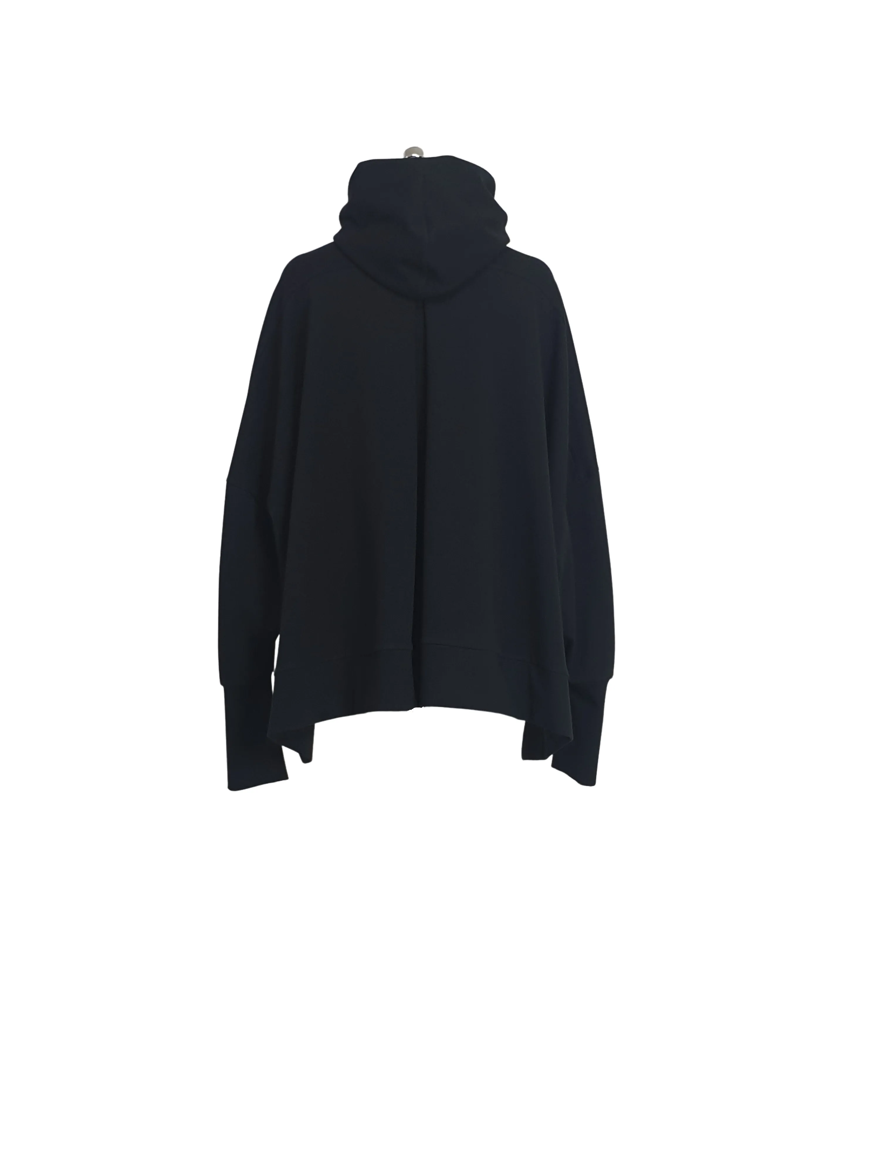 Wide-fit tie hoodie black