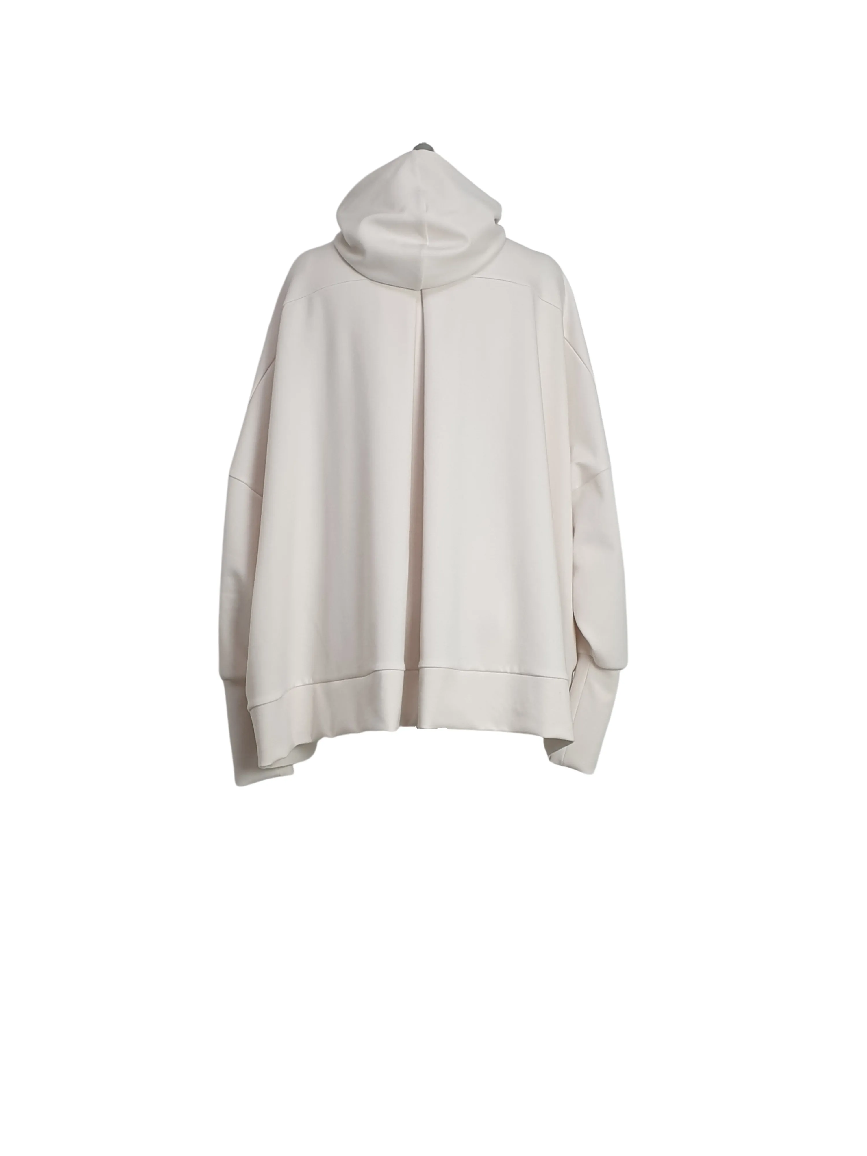 Wide-fit tie hoodie cream