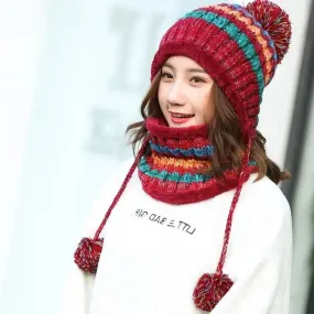 Winter Knitted Hat And Scarf Set