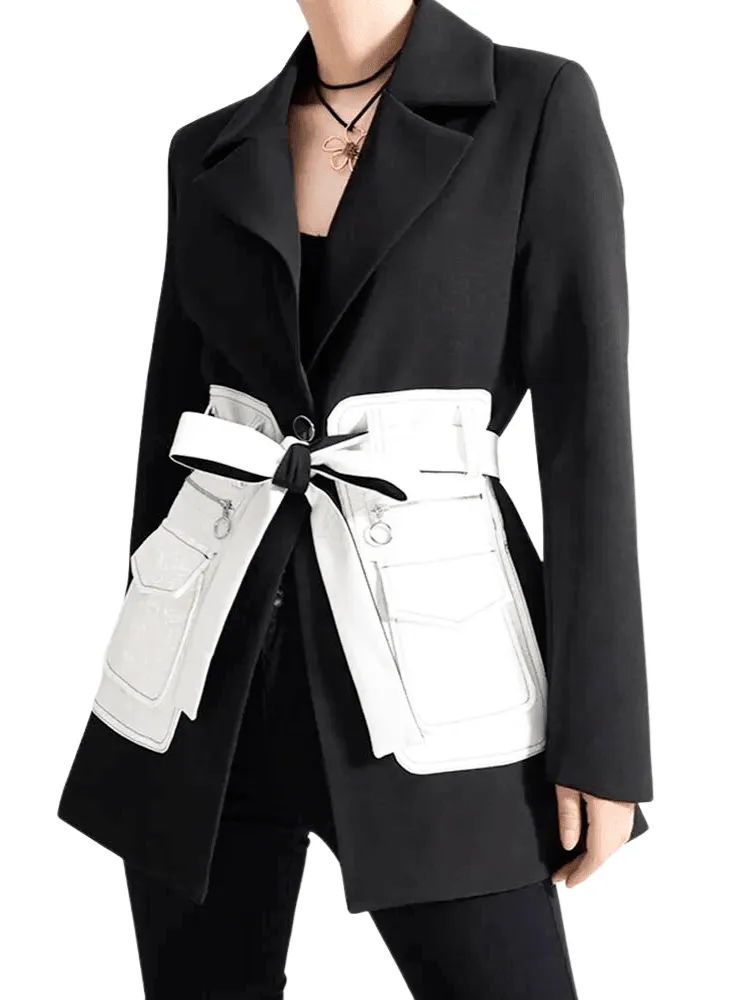 Women's Black and White Blazer