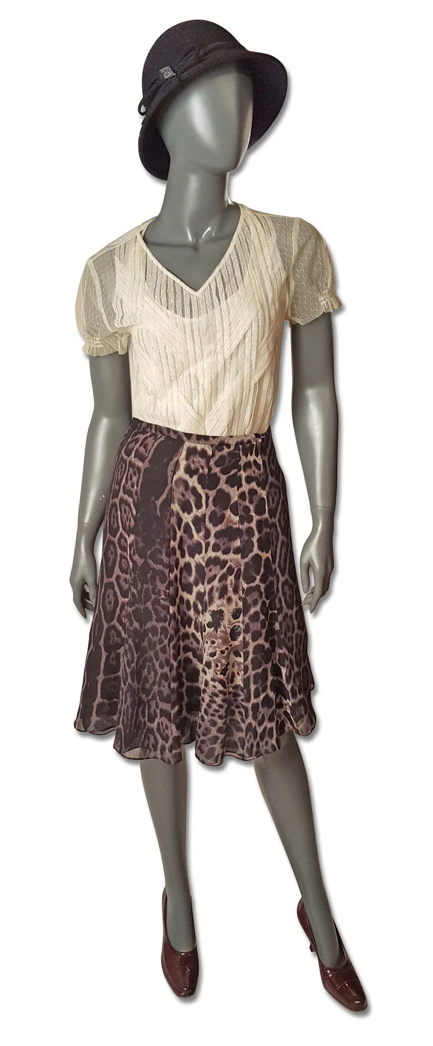 Yves Saint Laurent Leopard Print Skirt