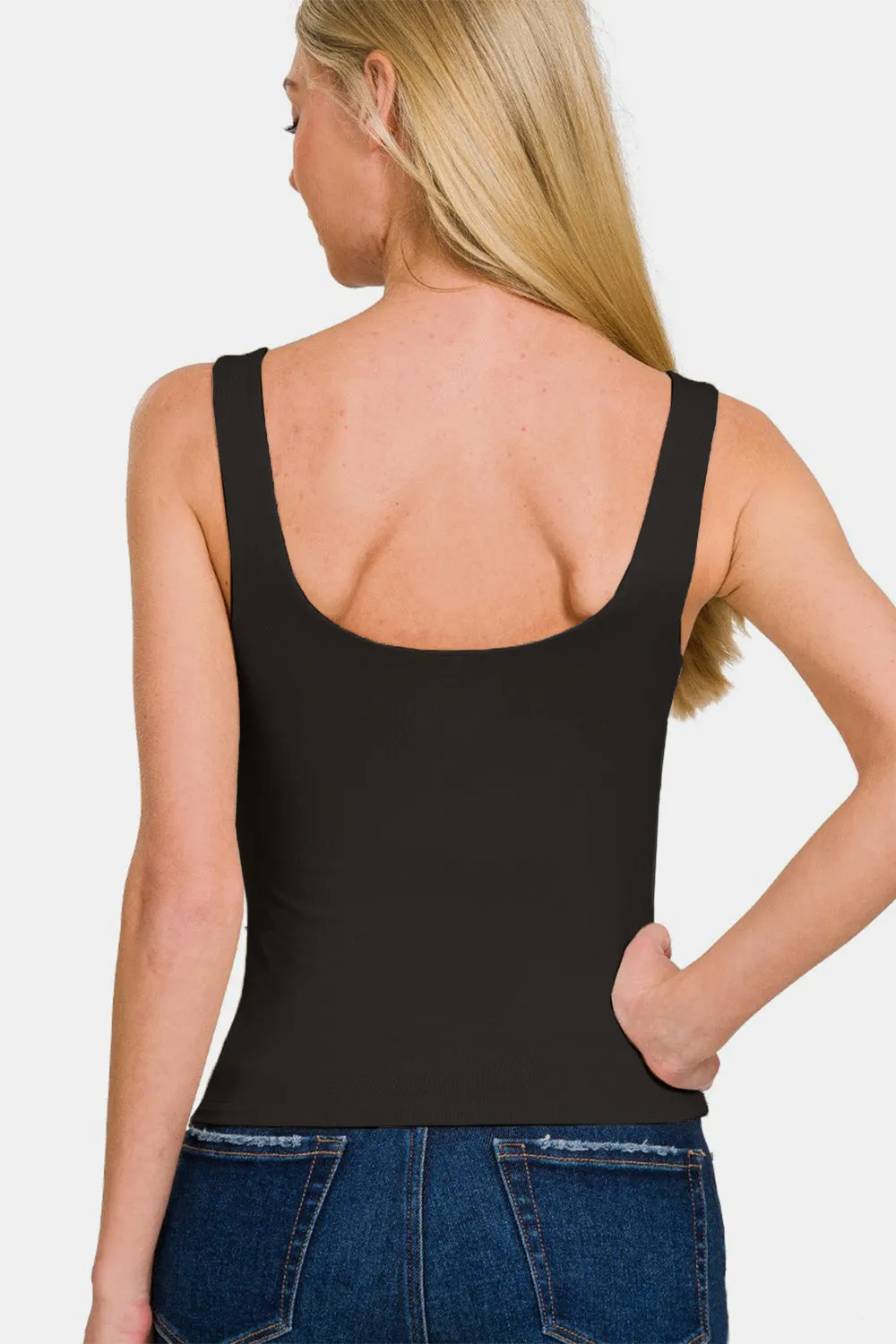 Zenana Double Layer Round Neck Tank